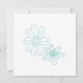Whoopsie Daisy Simple Flowers Aqua Blue Wedding Kaart (Achterkant)