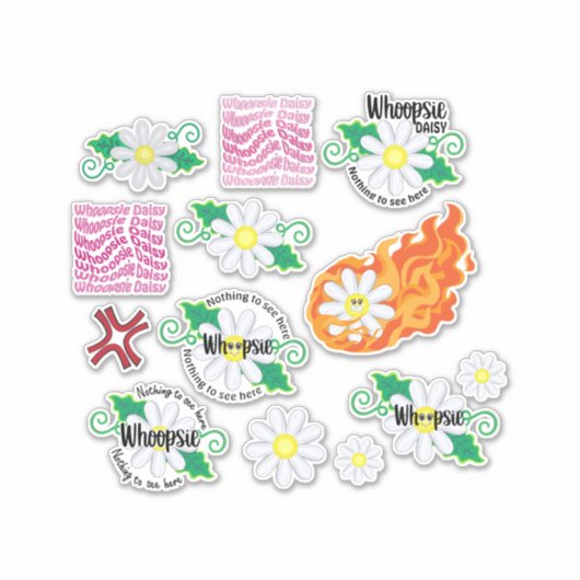 Whoopsie Daisy Sticker Set (Voorkant)