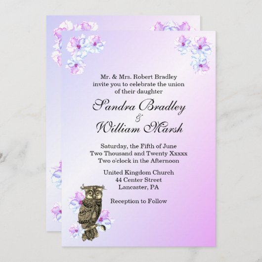 Whoos die met Paars trouwen Kaart (Voorkant / Achterkant)