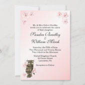 Whoos die trouwde roze bruinwortel uitnodiging (Voorkant)