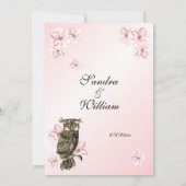 Whoos die trouwde roze bruinwortel uitnodiging (Achterkant)