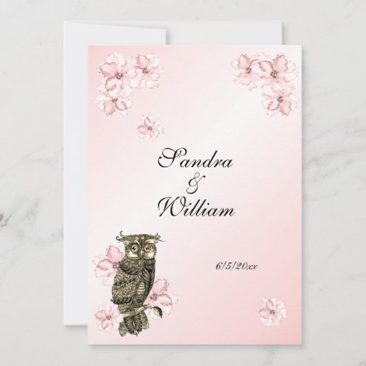 Whoos die trouwde roze bruinwortel uitnodiging (Achterkant)