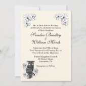 Whoo's Getting Married Cream Wedding Invitation Kaart (Voorkant)
