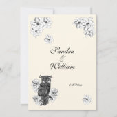 Whoo's Getting Married Cream Wedding Invitation Kaart (Achterkant)