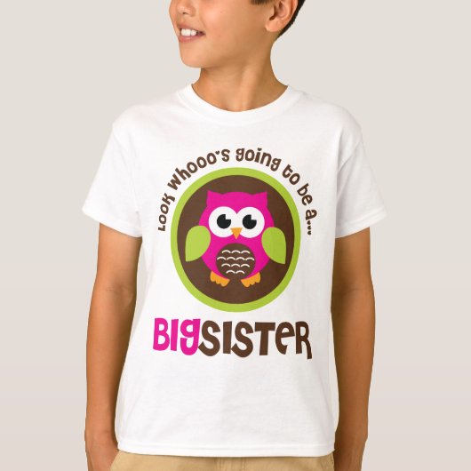 Whoos wordt een grote zuster Owl T-shirt (Voorkant)