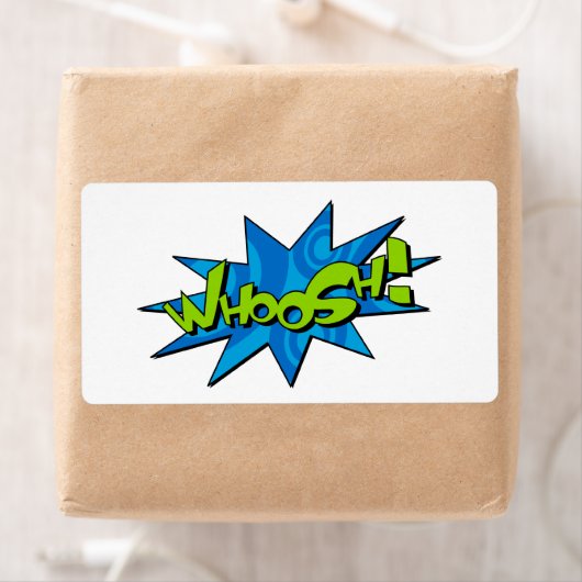 Whoosh Comic Book Sticker Label (Insitu)