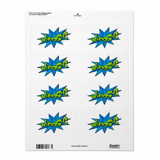 Whoosh Comic Book Sticker Label (Full Sheet)