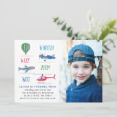 Whoosh Vroom woo Air verjaardagsfeestfoto Kaart (Staand voorkant)