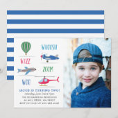 Whoosh Vroom woo Air verjaardagsfeestfoto Kaart (Voorkant / Achterkant)