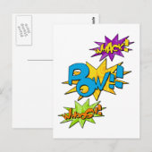 Whoosh Whack Pow Comic Briefkaart (Voorkant / Achterkant)