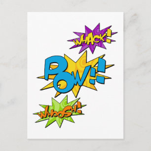 Whoosh Whack Pow Comic Briefkaart