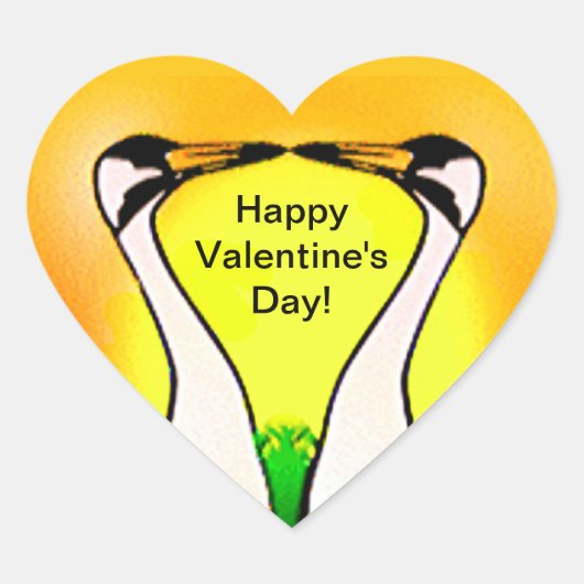 Whopping Cranes in Love Hart Sticker (Voorkant)