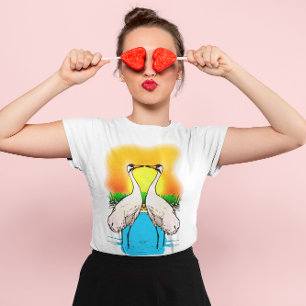 Whopping Cranes In Love Lichtgekleurde Vrouwen T-shirt