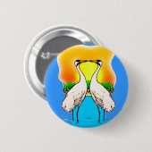 Whopping Cranes in Love Ronde Button 5,7 Cm (Voorkant /achterkant)
