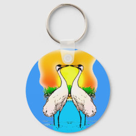 Whopping Cranes in Love Sleutelhanger