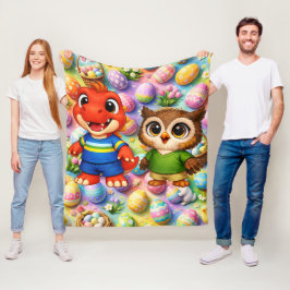 Who's Easter egg extravaganza whimsical? Happy Eas Fleece Deken