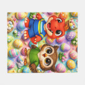 Who's Easter egg extravaganza whimsical? Happy Eas Fleece Deken (Voorkant (Horizontaal))