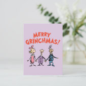 Whos Holding Hands Merry Grinchmas Briefkaart (Staand voorkant)