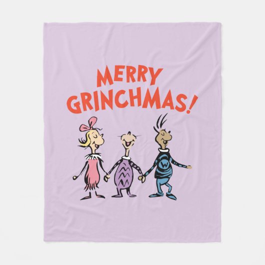 Whos Holding Hands Merry Grinchmas Fleece Deken (Voorkant)