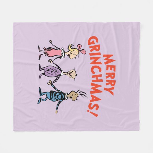 Whos Holding Hands Merry Grinchmas Fleece Deken (Voorkant (Horizontaal))