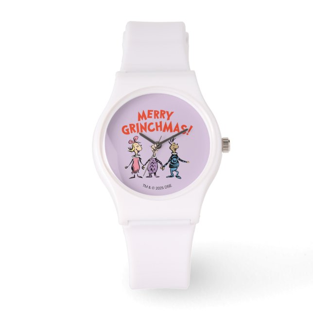 Whos Holding Hands Merry Grinchmas Horloge (Voorkant)