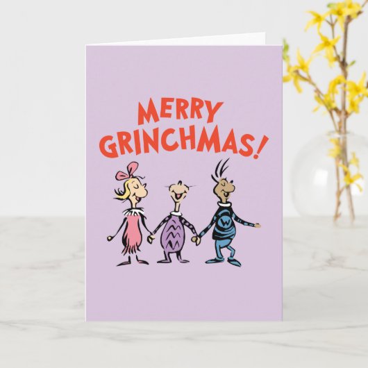 Whos Holding Hands Merry Grinchmas Kaart (Gele Bloem)