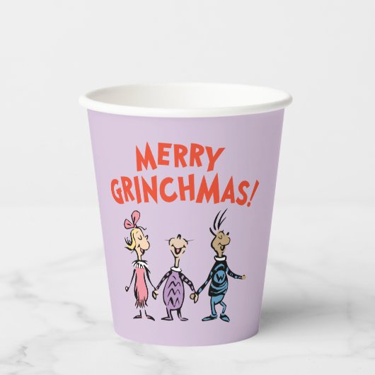 Whos Holding Hands Merry Grinchmas Papieren Bekers (Voorkant)