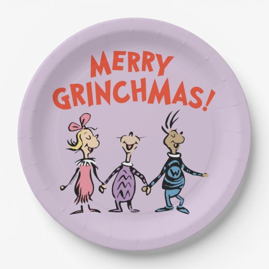 Whos Holding Hands Merry Grinchmas Papieren Bordje (Voorkant)