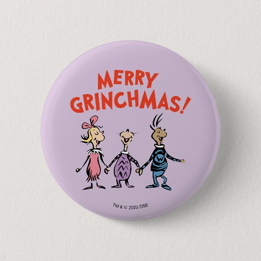 Whos Holding Hands Merry Grinchmas Ronde Button 5,7 Cm (Voorkant)
