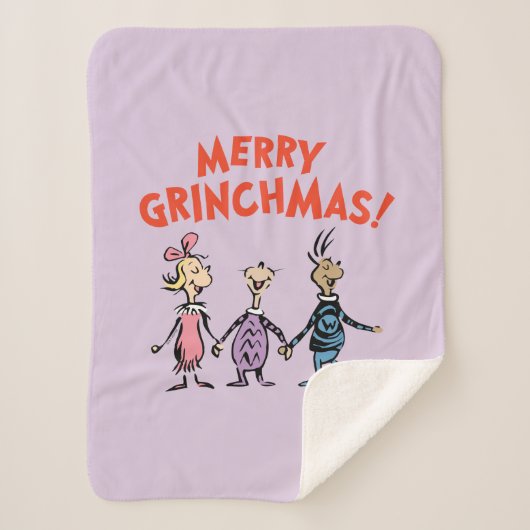 Whos Holding Hands Merry Grinchmas Sherpa Deken (Voorkant)