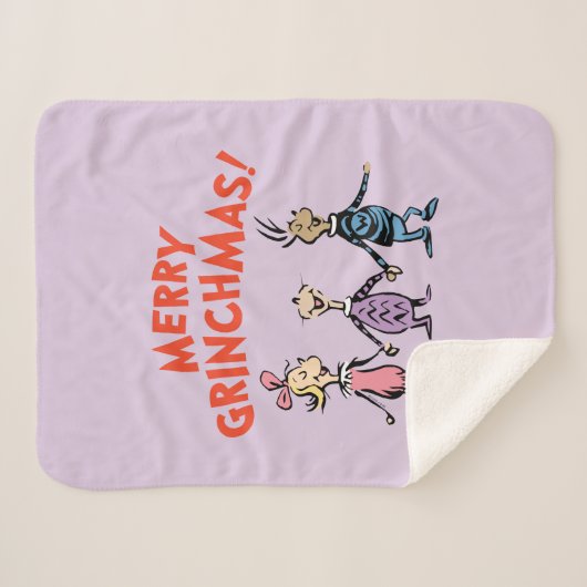Whos Holding Hands Merry Grinchmas Sherpa Deken (Voorkant (horizontaal))