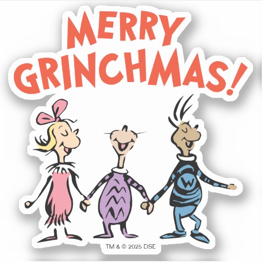 Whos Holding Hands Merry Grinchmas Sticker (Voorkant)