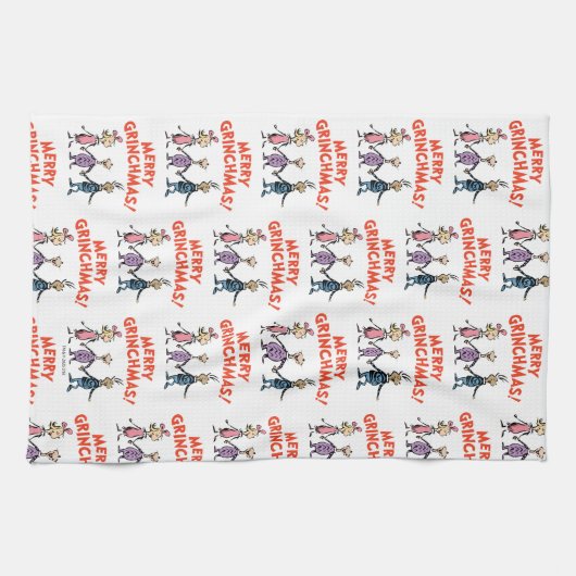 Whos Holding Hands Merry Grinchmas Theedoek (Horizontaal)