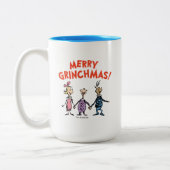 Whos Holding Hands Merry Grinchmas Tweekleurige Koffiemok (Links)