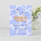 Who's in the MOOO-D Cow Print 1st Birthday Kaart (Staand voorkant)