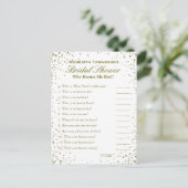 Who's Know's Me-spel | Gouden Confetti Briefkaart (Staand voorkant)