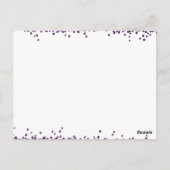 Who's Know's Me-spel | Paarse Confetti Briefkaart (Achterkant)