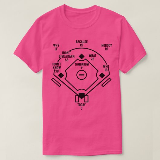 Whos op eerste klassieke honkbal Abbott en Costell T-shirt (Design voorkant)