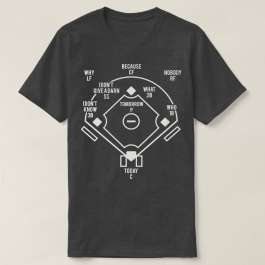 Whos op eerste klassieke honkbal Abbott en Costell T-shirt (Design voorkant)