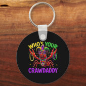 Whos Your Crawdaddy Crawfish Jester Bead Pet Mardi Sleutelhanger (Voorkant)