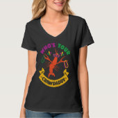 Who's Your Crawdaddy Crawfish Jester Beads  Mardi  T-shirt (Voorkant)