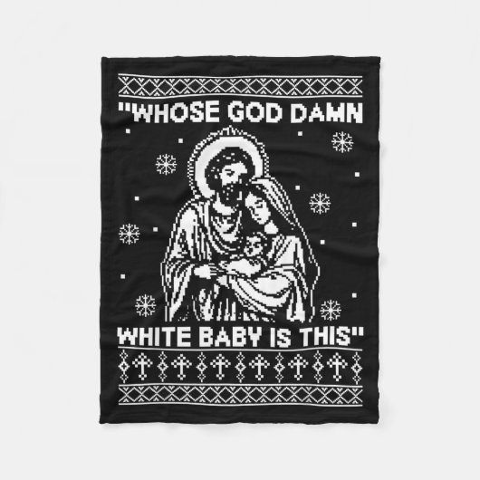 Whose God White Baby Is This Funny Christmas  Fleece Deken (Voorkant)