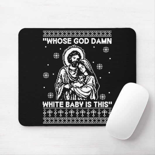 Whose God White Baby Is This Funny Christmas  Muismat (Met muis)