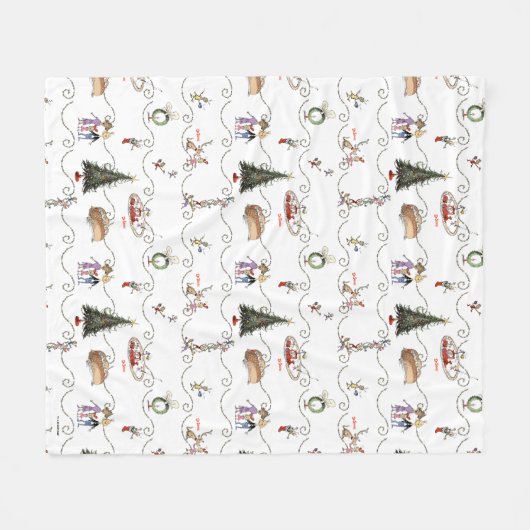 Whoville Christmas Garland Celebration Fleece Deken (Voorkant (Horizontaal))