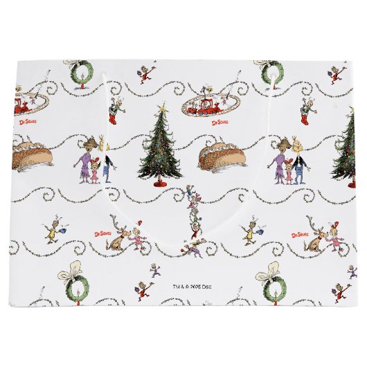 Whoville Christmas Garland Celebration Groot Cadeauzakje (Voorkant)