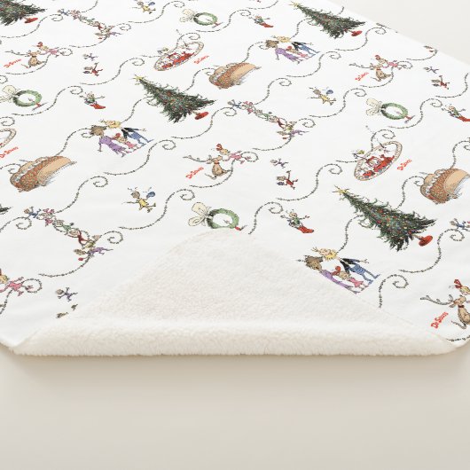 Whoville Christmas Garland Celebration Sherpa Deken (3/4)