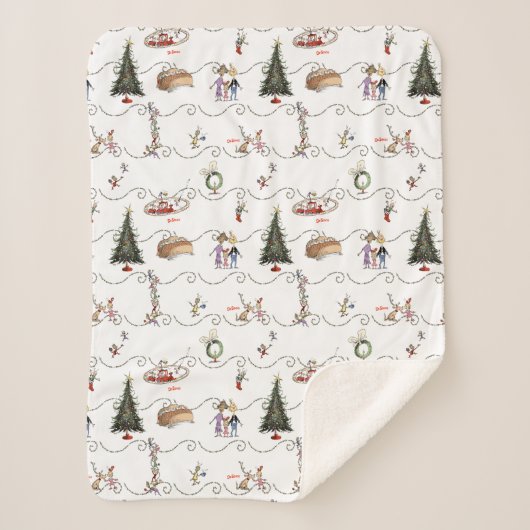 Whoville Christmas Garland Celebration Sherpa Deken (Voorkant)