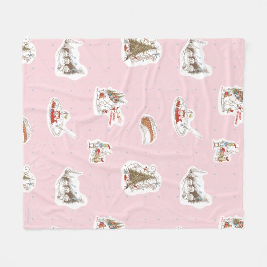Whoville Christmas Vignette Pattern Fleece Deken (Voorkant (Horizontaal))