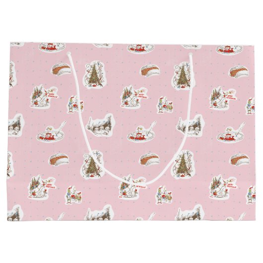 Whoville Christmas Vignette Pattern Groot Cadeauzakje (Achterkant)