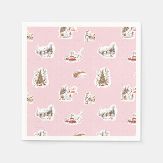 Whoville Kerst Vignet Patroon Servet (Voorkant)